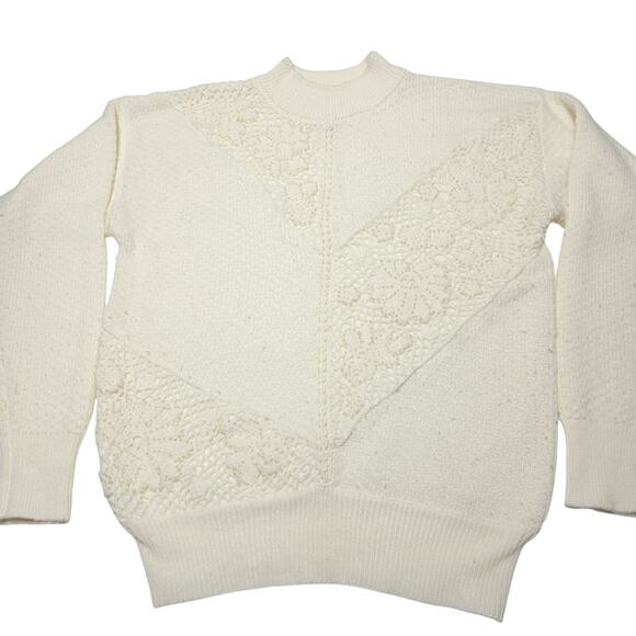 Vintage 80's Jaclyn Smith Women's Knitted Sweater Size Medium Beaded Design - Picture 1 of 8